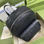 GG EMBOSSED BLACK BACKPACK 658579 SIZE 27×37×13 CM - 4