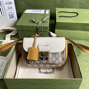 GUCCI PADLOCK MINI BAG WHITE 658487 SIZE 21 x 14 x 5 CM