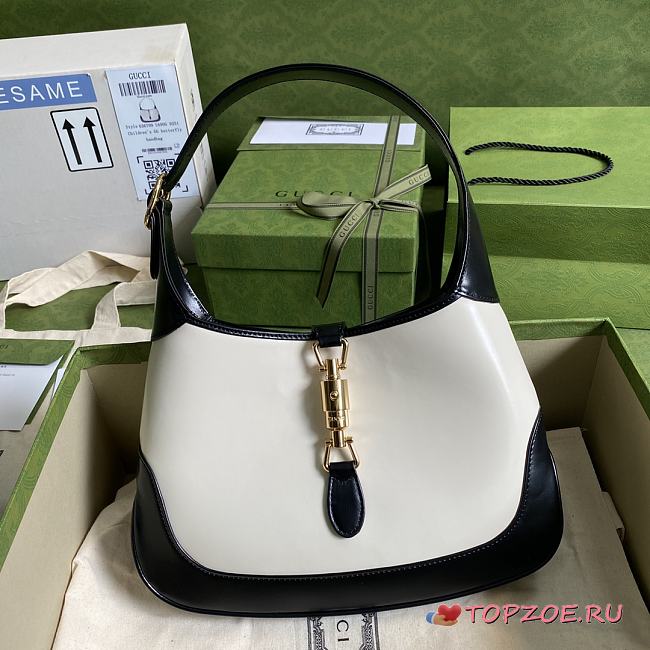 JACKIE 1961 SMALL SHOULDER BAG BLACK & WHITE 636706 SIZE 28 x 19 x 4.5 CM - 1