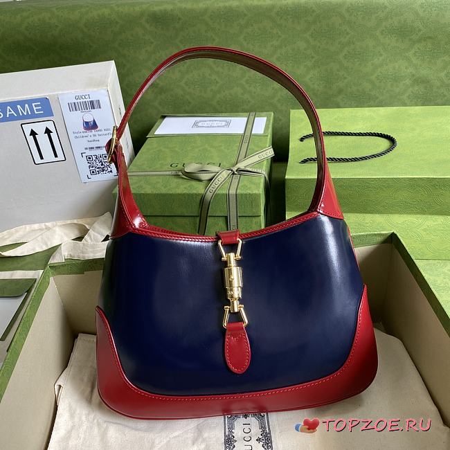JACKIE 1961 SMALL SHOULDER BAG NAVY & DARK RED 636706 SIZE 28 x 19 x 4.5 CM - 1