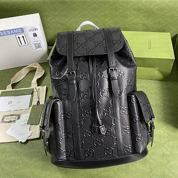 GUCCI GG EMBOSSED BACKPACK ‎BLACK 625770 SIZE 34 x 41 x 12 CM
