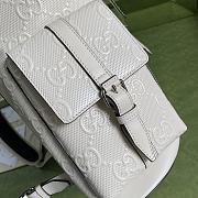 GUCCI GG EMBOSSED BACKPACK ‎WHITE 625770 SIZE 34 x 41 x 12 CM - 3