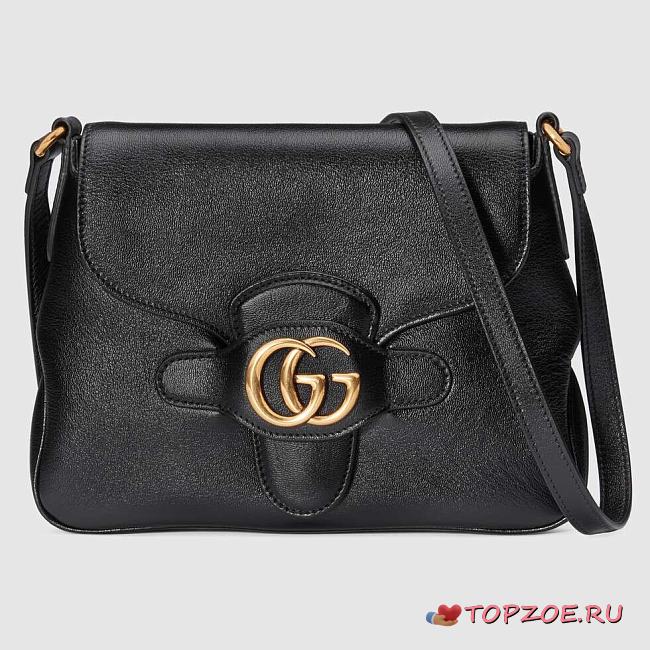 GUCCI SMALL MESSENGER BAG WITH DOUBLE G BLACK 648934 SIZE 23.5 x 17.5 x 5 CM - 1