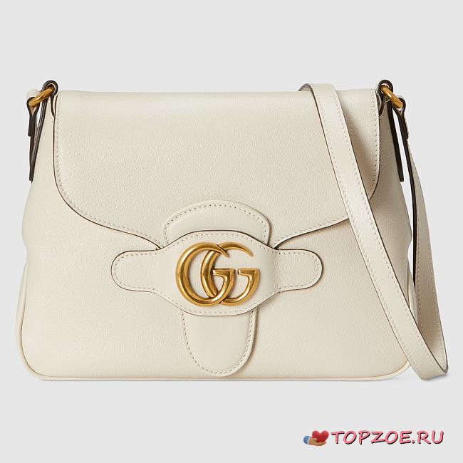 GUCCI SMALL MESSENGER BAG WITH DOUBLE G WHITE 648934 SIZE 23.5 x 17.5 x 5 CM - 1