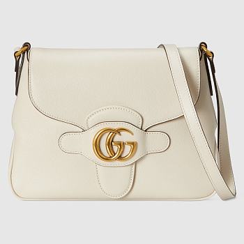 GUCCI SMALL MESSENGER BAG WITH DOUBLE G WHITE 648934 SIZE 23.5 x 17.5 x 5 CM