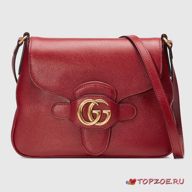 GUCCI SMALL MESSENGER BAG WITH DOUBLE G RED 648934 SIZE 23.5 x 17.5 x 5 CM - 1