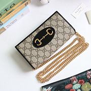 GUCCI HORSEBIT 1955 WALLET WITH CHAIN GG SUPREME BLACK 621892 SIZE 19 × 10 x 4 CM - 2