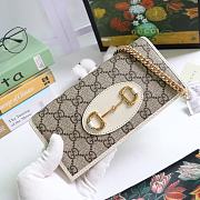 GUCCI HORSEBIT 1955 WALLET WITH CHAIN GG SUPREME WHITE 621892 SIZE 19 × 10 x 4 CM - 5
