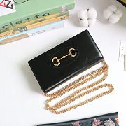 GUCCI HORSEBIT 1955 WALLET WITH CHAIN BLACK 621892 SIZE 19 × 10 x 4 CM - 5