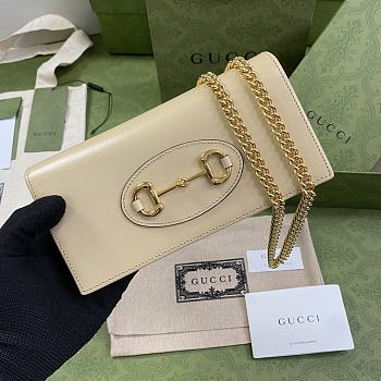 GUCCI HORSEBIT 1955 WALLET WITH CHAIN CREAM 621892 SIZE 19 × 10 x 4 CM