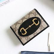 GUCCI HORSEBIT 1955 CARD CASE WALLET GG BLACK 621887 SIZE 11 x 8.5 x 3 CM - 1