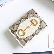 GUCCI HORSEBIT 1955 CARD CASE WALLET GG WHITE 621887 SIZE 11 x 8.5 x 3 CM - 1