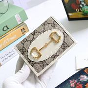 GUCCI HORSEBIT 1955 CARD CASE WALLET GG WHITE 621887 SIZE 11 x 8.5 x 3 CM - 5