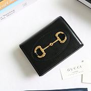 GUCCI HORSEBIT 1955 CARD CASE WALLET BLACK 621887 SIZE 11 x 8.5 x 3 CM - 1