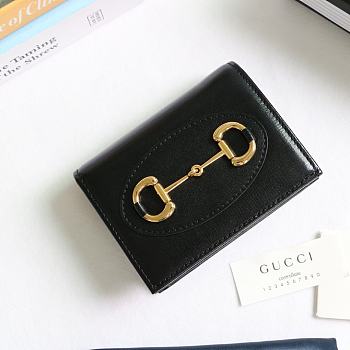GUCCI HORSEBIT 1955 CARD CASE WALLET BLACK 621887 SIZE 11 x 8.5 x 3 CM