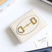 GUCCI HORSEBIT 1955 CARD CASE WALLET WHITE 621887 SIZE 11 x 8.5 x 3 CM - 1