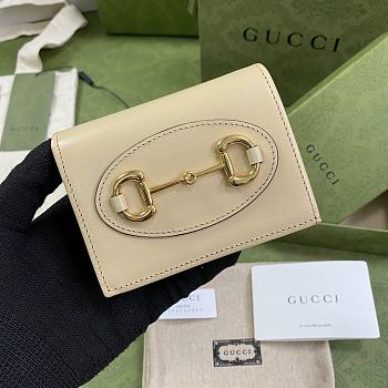 GUCCI HORSEBIT 1955 CARD CASE WALLET CREAM 621887 SIZE 11 x 8.5 x 3 CM