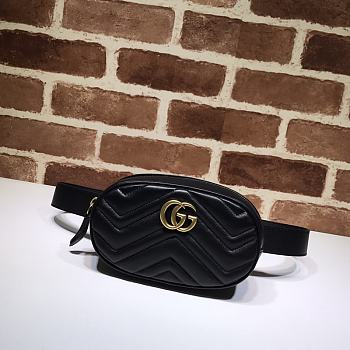 GUCCI GG MARMONT BELT BAG BLACK 476434 SIZE 18 x 11 x 5 CM