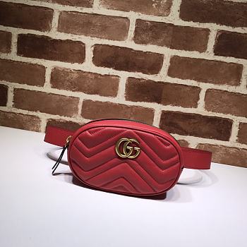 GUCCI GG MARMONT BELT BAG RED 476434 SIZE 18 x 11 x 5 CM