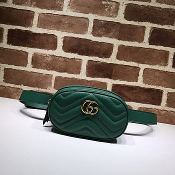 GUCCI GG MARMONT BELT BAG EMERALD GREEN 476434 SIZE 18 x 11 x 5 CM