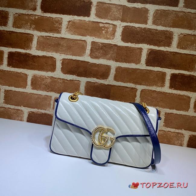 GUCCI GG MARMONT SMALL BAG WHITE 443497 SIZE 26 x 15 x 7 CM - 1