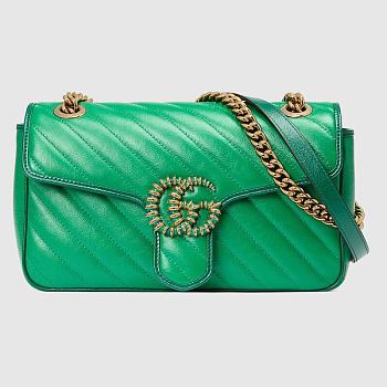GUCCI GG MARMONT SMALL BAG GREEN 443497 SIZE 26 x 15 x 7 CM