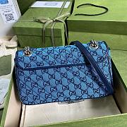 GUCCI GG MARMONT MULTICOLOR SMALL SHOULDER BAG BLUE 443497 SIZE 26x15x7 CM - 3