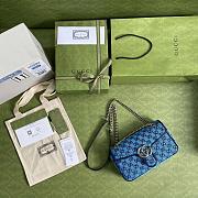 GUCCI GG MARMONT MULTICOLOR SMALL SHOULDER BAG BLUE 443497 SIZE 26x15x7 CM - 6