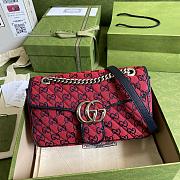 GUCCI GG MARMONT MULTICOLOR SMALL SHOULDER BAG RED 443497 SIZE 26x15x7 CM - 1