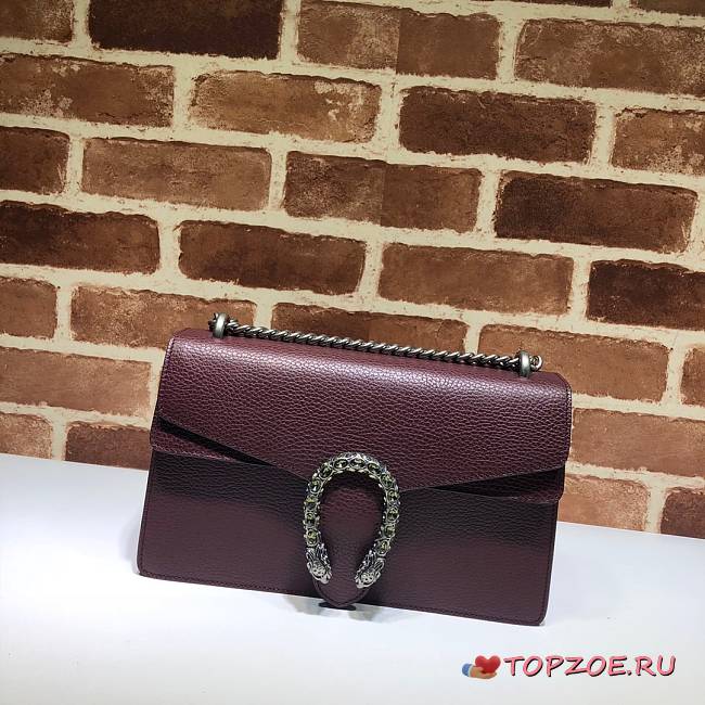 GUCCI DIONYSUS SMALL SHOULDER BAG BORDEAUX 400249 SIZE 28 x 17 x 9 CM - 1