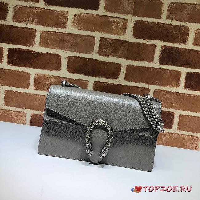 GUCCI DIONYSUS SMALL SHOULDER BAG GRAY 400249 SIZE 28 x 17 x 9 CM - 1