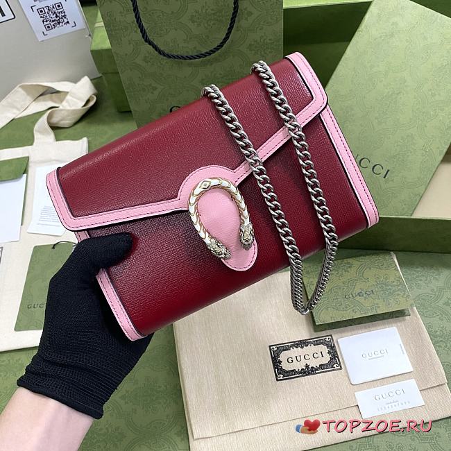 GUCCI DIONYSUS MINI CHAIN BAG DARK RED 401231 SIZE 20 x 13.5 x 3 CM - 1
