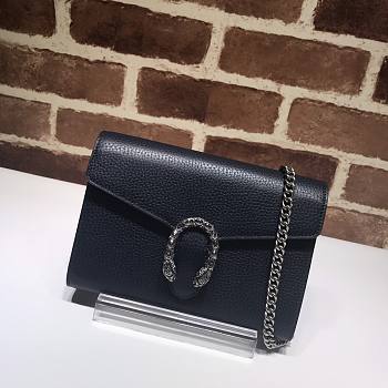 GUCCI DIONYSUS LEATHER MINI CHAIN BAG BLACK 401231 SIZE 20 x 13.5 x 3 CM