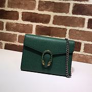 GUCCI DIONYSUS LEATHER MINI CHAIN BAG EMERALD GREEN 401231 SIZE 20 x 13.5 x 3 CM - 1