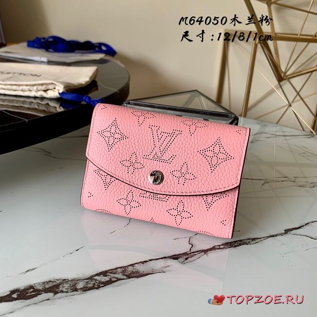LV ANAÉ COIN PURSE PINK M64050 SIZE 12 x 8 x 1 CM - 1