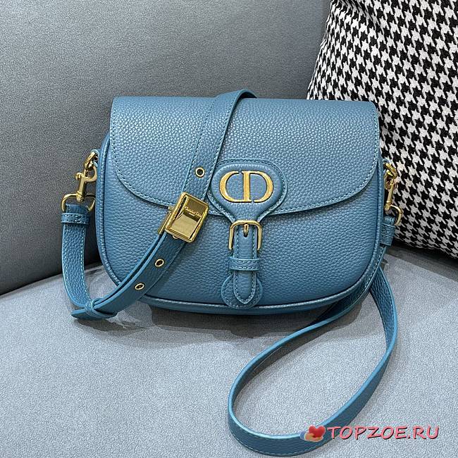 DIOR MEDIUM DIOR BOBBY BAG BLUE M9319 SIZE 22 x 17 x 6 CM - 1