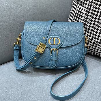 DIOR MEDIUM DIOR BOBBY BAG BLUE M9319 SIZE 22 x 17 x 6 CM