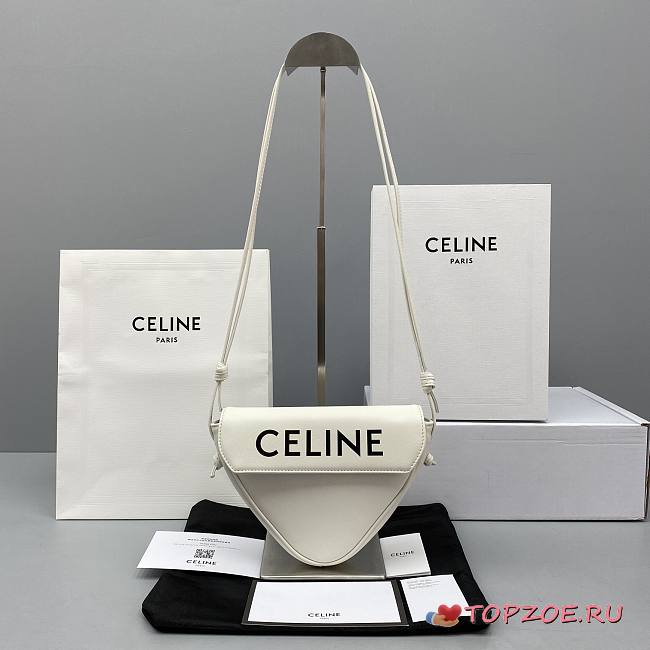 CELINE TRIANGLE BAG WITH CELINE PRINT WHITE 195903 SIZE 21 x 15 x 14 CM - 1