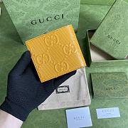 GUCCI GG EMBOSSED WALLET YELLOW 625562 SIZE 12 x 9.7CM - 1