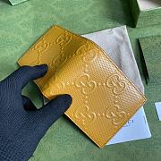 GUCCI GG EMBOSSED WALLET YELLOW 625562 SIZE 12 x 9.7CM - 4