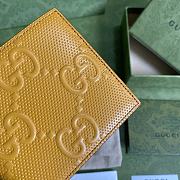 GUCCI GG EMBOSSED WALLET YELLOW 625562 SIZE 12 x 9.7CM - 5
