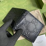GUCCI GG EMBOSSED WALLET BLACK 625562 SIZE 12 x 9.7CM - 2