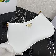 PRADA LEATHER CHAIN HOBO BAG WHITE 1BC148 SIZE 25.5 x 15.5 x 4 CM - 2