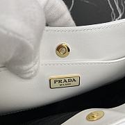PRADA LEATHER CHAIN HOBO BAG WHITE 1BC148 SIZE 25.5 x 15.5 x 4 CM - 4