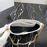 PRADA LEATHER CHAIN HOBO BAG WHITE 1BC148 SIZE 25.5 x 15.5 x 4 CM - 6
