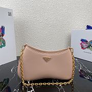 PRADA LEATHER CHAIN HOBO BAG PINK 1BC148 SIZE 25.5 x 15.5 x 4 CM - 1