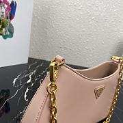 PRADA LEATHER CHAIN HOBO BAG PINK 1BC148 SIZE 25.5 x 15.5 x 4 CM - 6