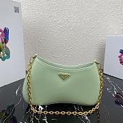 PRADA LEATHER CHAIN HOBO BAG GREEN 1BC148 SIZE 25.5 x 15.5 x 4 CM x - 1