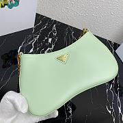 PRADA LEATHER CHAIN HOBO BAG GREEN 1BC148 SIZE 25.5 x 15.5 x 4 CM x - 3