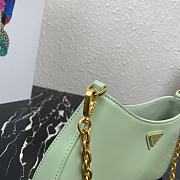 PRADA LEATHER CHAIN HOBO BAG GREEN 1BC148 SIZE 25.5 x 15.5 x 4 CM x - 5